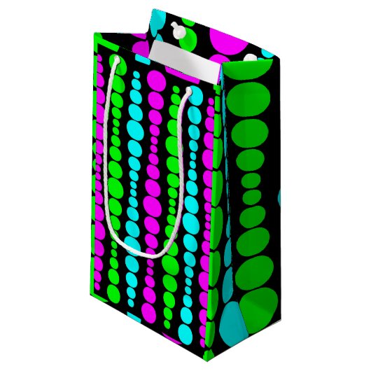 Neon Modern Rectangle Kleine Geschenktüte (Vorderseite Schrägansicht)