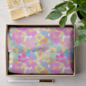 Neon Modern Retro Floral Pansy Pink Seidenpapier (Geschenk)