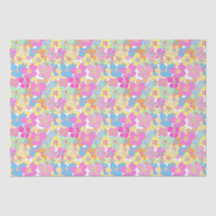 Neon Modern Retro Floral Pansy Pink Seidenpapier