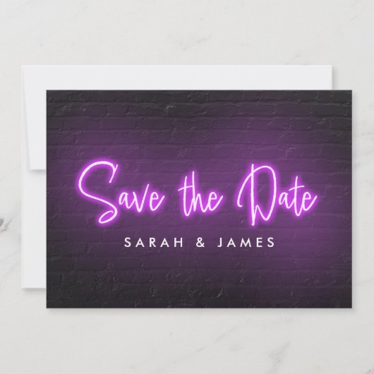 Neon Modern Save the Date (Vorderseite)
