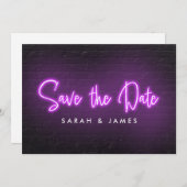 Neon Modern Save the Date (Vorne/Hinten)