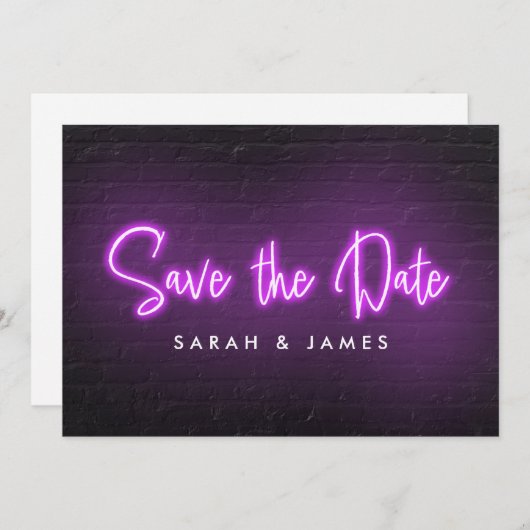Neon Modern Save the Date (Vorne/Hinten)
