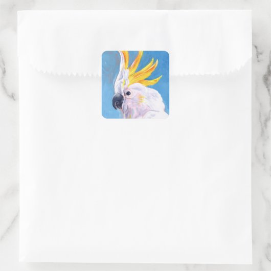 Neon Mohawk - Cockatoo Quadratischer Aufkleber (Tasche)