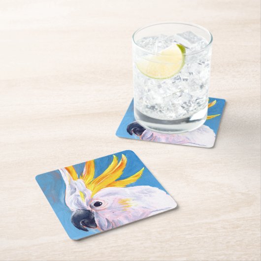 Neon Mohawk - Cockatoo Rechteckiger Pappuntersetzer (Vor Ort)