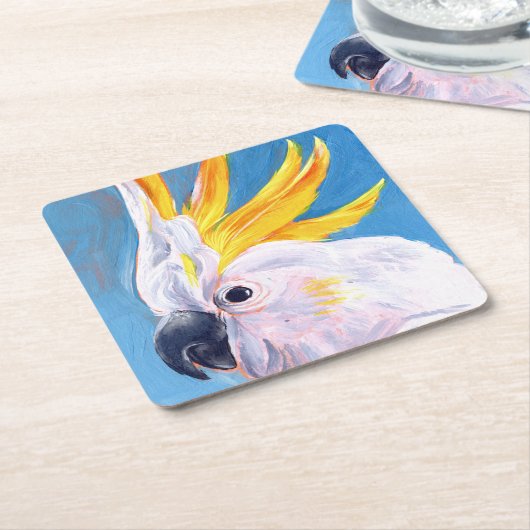 Neon Mohawk - Cockatoo Rechteckiger Pappuntersetzer (angewinkelt)