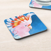 Neon Mohawk - Pink Cockatoo Getränkeuntersetzer (Linke Seite)