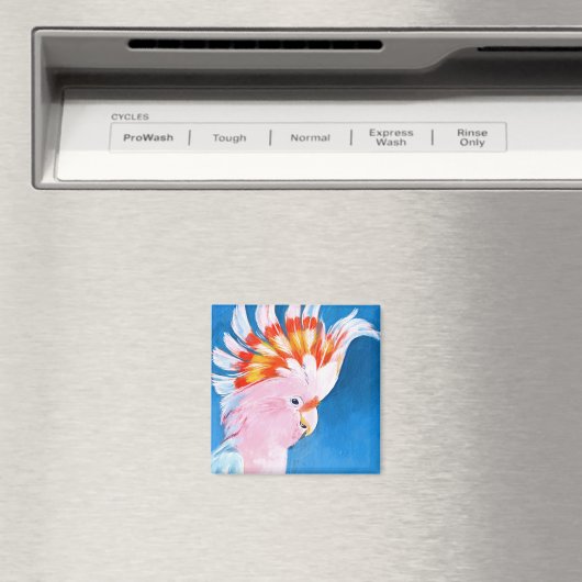 Neon Mohawk - Pink Cockatoo Magnet (In Situ (Geschirrspüler))