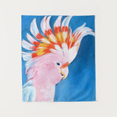 Neon Mohawk - Pink Cockatoo Wandteppich (Vorderseite)