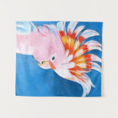 Neon Mohawk - Pink Cockatoo Wandteppich (Vorderseite (Horizontal))