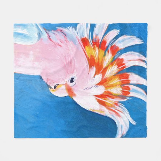Neon Mohawk - Rosa Cockatoo Fleecedecke (Vorderseite (Horizontal))