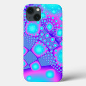 Neon Molecules Psychedelisches Fraktal Case-Mate iPhone Hülle (Rückseite)