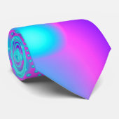Neon Molecules Psychedelisches Fraktal Krawatte (Gerollt)