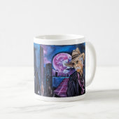 Neon-Mond-Gemälde von Alfred Fox Kaffeetasse (VorderseiteRechts)