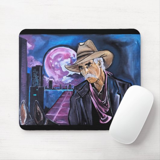 Neon-Mond-Gemälde von Alfred Fox Mousepad (Mit Mouse)