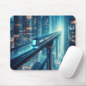 Neon Monorail Skyline Mousepad (Mit Mouse)