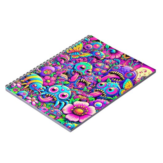 Neon Monster Bugs Notizblock (Linke Seite)