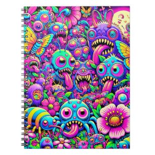 Neon Monster Bugs Notizblock