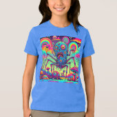Neon Monster Madness Trippy Alien Tri-Blend Shirt (Vorderseite)