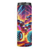 Neon Monster Truck Racing Flames Thrill Thermosbecher (Rückseite)