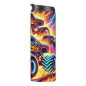 Neon Monster Truck Racing Flames Thrill Thermosbecher (Nach rechts gedreht)