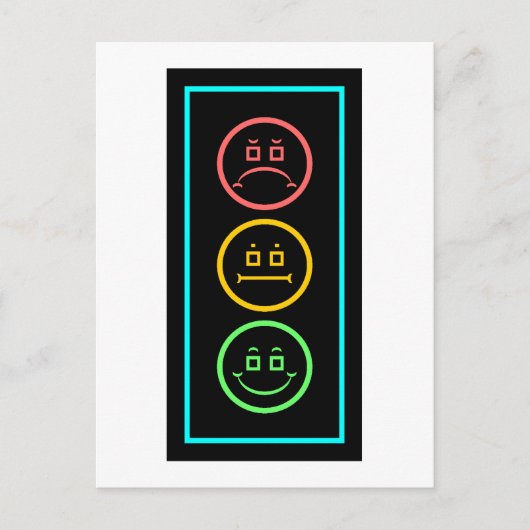 Neon Moody Stoplight Postkarte (Vorderseite)