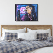 Neon Moon Painting by Alfred Fox Leinwanddruck (Insitu (Schlafzimmer))