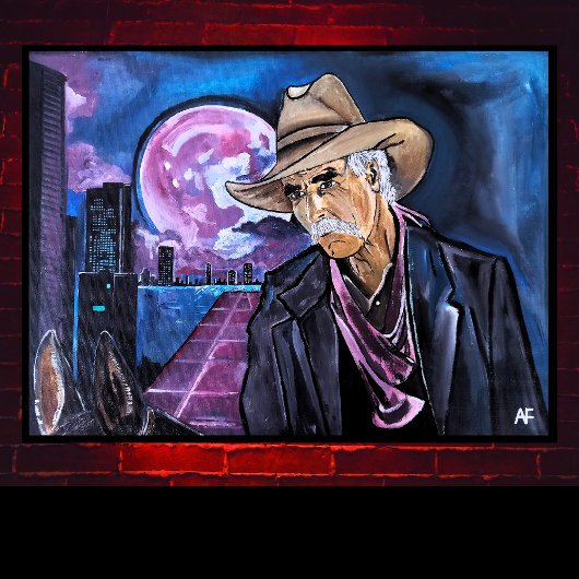 Neon Moon Painting by Alfred Fox Leinwanddruck