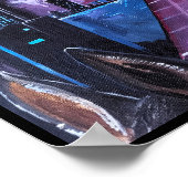 Neon Moon Painting by Alfred Fox Poster (Ecke)