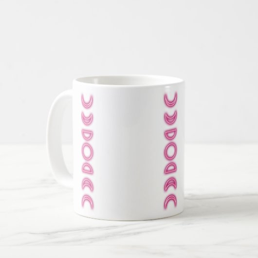 Neon Moon Phases Kaffeetasse (Vorderseite Links)