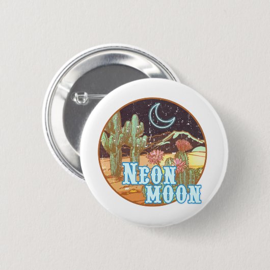 Neon Moon Retro Western Button (Vorne & Hinten)