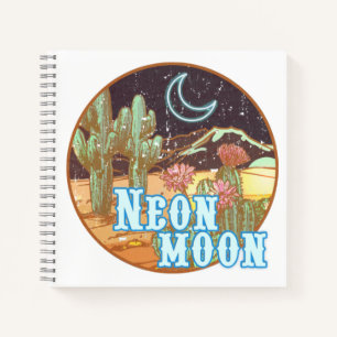 Neon Moon Retro Western Journal Notizblock