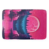 Neon Moonlit Fantasy Forest Lake Badematte (Vorderseite)