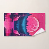Neon Moonlit Fantasy Forest Lake Badhandtuch Set (Handtuch)