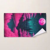 Neon Moonlit Forest Fantasy Art Badhandtuch Set (Handtuch)