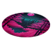 Neon Moonlit Forest Fantasy Art Schneidebrett (Ecke)