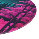 Neon Moonlit Forest Fantasy Art Schneidebrett (Ecke)