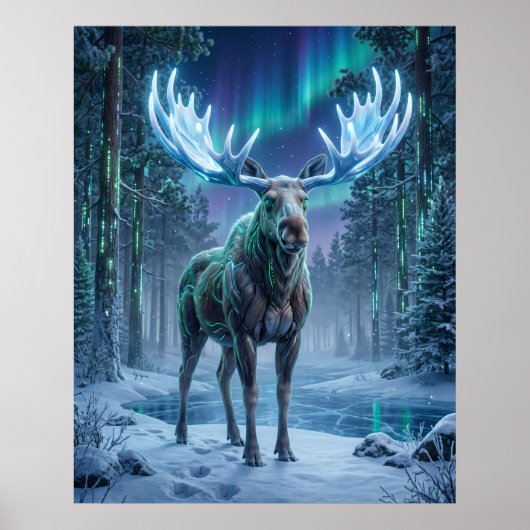 Neon Moose Boreal Grid Poster (Vorne)