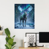 Neon Moose Boreal Grid Poster (Heimbüro)