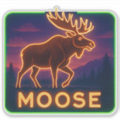 Neon Moose Sticker (Vorderseite)