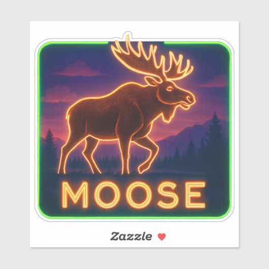 Neon Moose Sticker (Blatt)