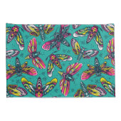 Neon Moth Pattern Kissenbezug (Rückseite-Rechts)