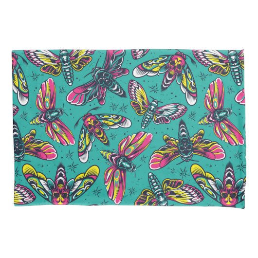 Neon Moth Pattern Kissenbezug (Vorderseite-Links)