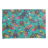 Neon Moth Pattern Kissenbezug (Vorderseite-Rechts)