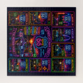 Neon-Mother-Road-Stempel-Collage Puzzle (Horizontal)