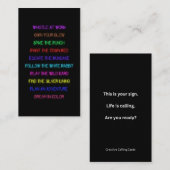 Neon Motivational Pass Along Card Telefonnummerkarte (Vorne/Hinten)