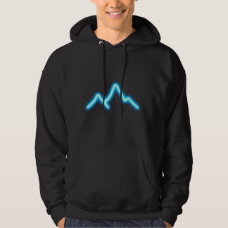 Neon Mountain Glow - Minimalistische Luminy Line A Hoodie