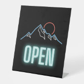Neon Mountain Range Open Sockelschild (Vorderseite)