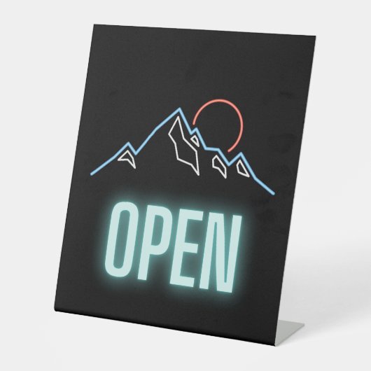 Neon Mountain Range Open Sockelschild (Vorderseite)