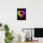 Neon Multi-Color Heart Poster (Heimbüro)