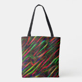 Neon Multicfarbene gekrümmte Linien Tasche (Rückseite)